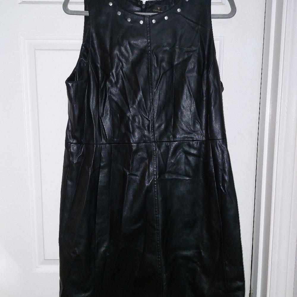 EUC size 16 faux leather dress